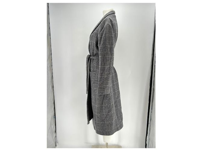 Abrigo de cachemira con estampado tartán gris Beau Souci - vista 4