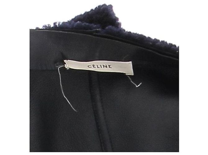 Céline Short Wool Jacket Navy Blue Black - view 5