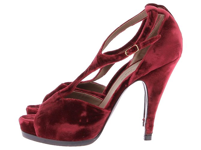 Hermès Sandali con tacco bordeaux Bordò - vista 3
