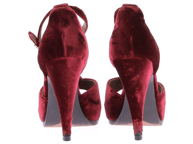 Hermès Sandali con tacco bordeaux Bordò - vista 5