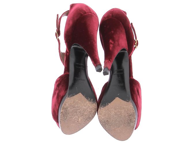 Hermès Sandali con tacco bordeaux Bordò - vista 7