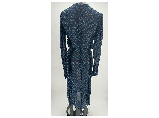 Autre Marque Vestido envelope estampado azul Multicor - vista 2