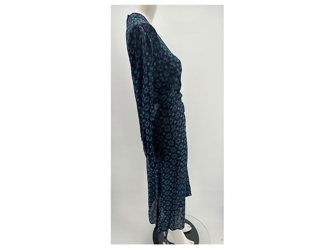 Autre Marque Vestido envelope estampado azul Multicor - vista 3