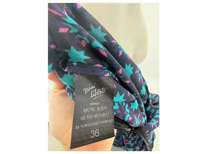 Autre Marque Vestido envelope estampado azul Multicor - vista 5