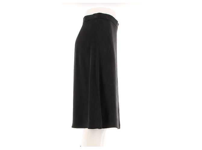 Gonna in seta nera con zip a metà Céline Nero - vista 3