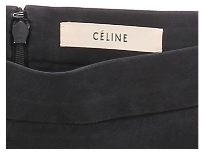 Gonna in seta nera con zip a metà Céline Nero - vista 6