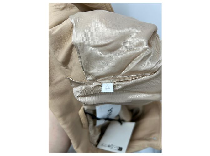 Autre Marque MALINA Lederfischjacke Beige Größe 36 - Ansicht 6