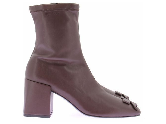 Courreges Botines "Reedición" burdeos de cuero - vista 2