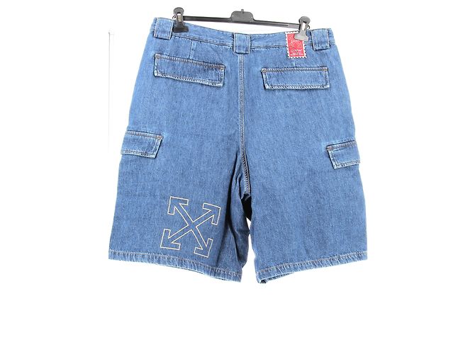 Pantaloncini in denim blu Off White - vista 2