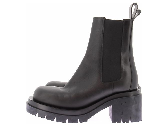 Bottega Veneta Botines "Chelsea Lug" negros de cuero - vista 3