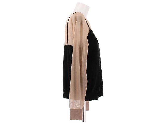 Dries Van Noten Top nudo e nero in cashmere - vista 3