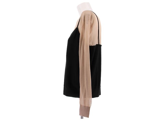 Dries Van Noten Top nudo e nero in cashmere - vista 4