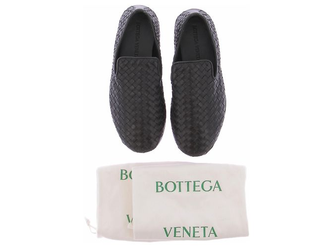 Bottega Veneta Mocassini intrecciati neri in pelle intrecciato Nero - vista 7