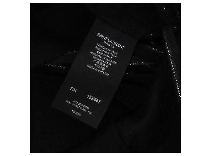 Saint Laurent Pantalón negro con rayas plateadas - vista 6