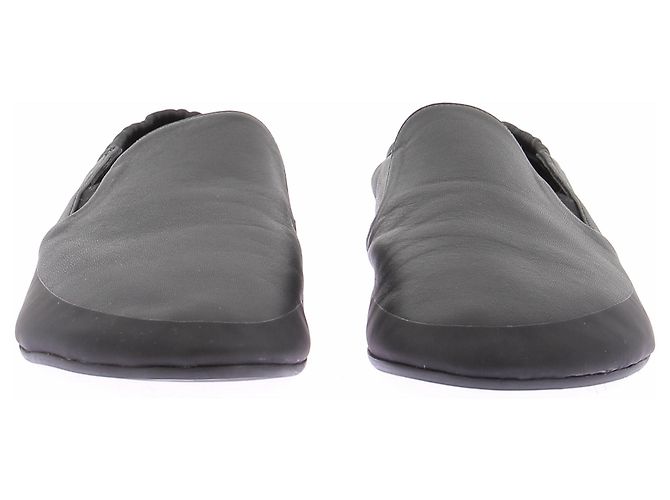 The row Pantofole in pelle nera Nero - vista 4