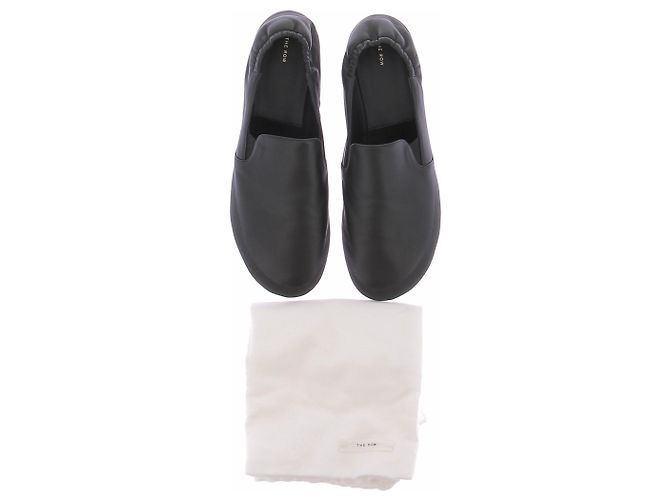 The row Pantofole in pelle nera Nero - vista 7