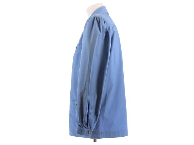 Céline Camicia blu con bottoni dorati - vista 4