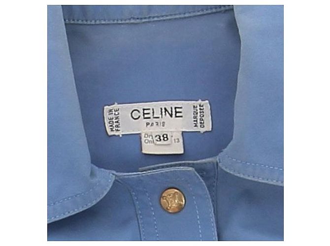 Céline Camicia blu con bottoni dorati - vista 5
