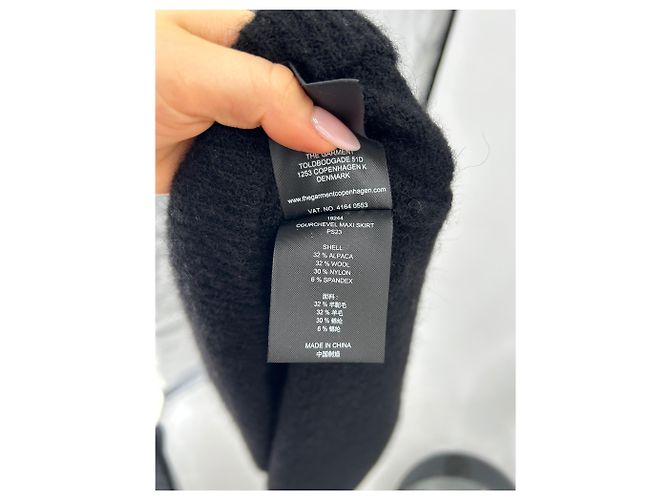 Autre Marque Falda larga negra de lana talla 10 UK Negro - vista 7