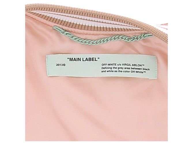 Off White Bomberjacke aus Satin Beige - Ansicht 6