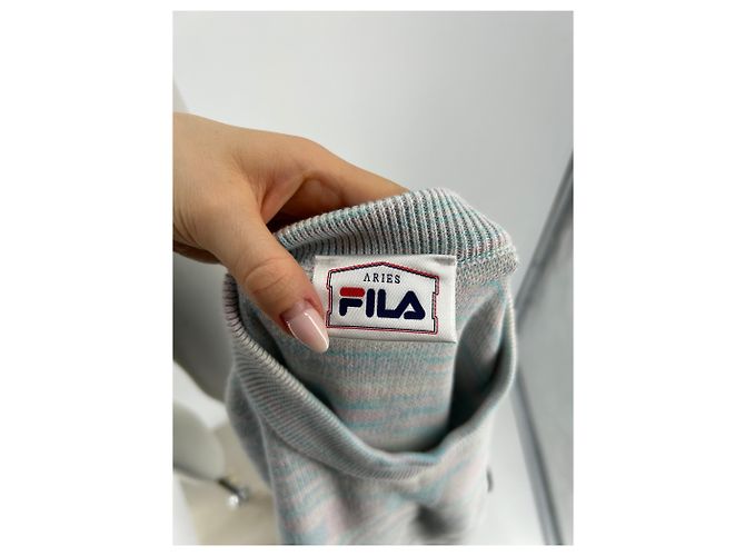Autre Marque FILA Dreifarbiger Sweatshirt Blau Baumwolle - Ansicht 5