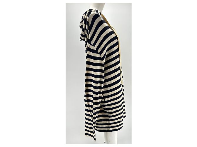 Loewe Vestido con capucha a rayas con logo Azul marino - vista 3