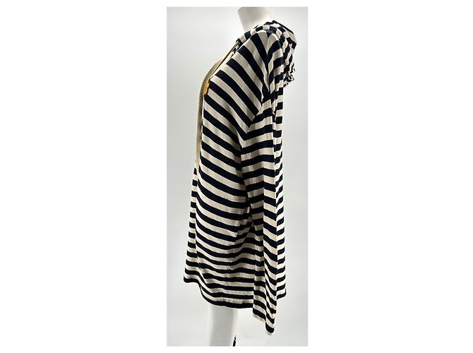 Loewe Vestido con capucha a rayas con logo Azul marino - vista 4