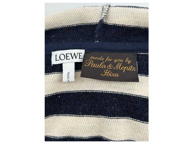 Loewe Vestido con capucha a rayas con logo Azul marino - vista 5