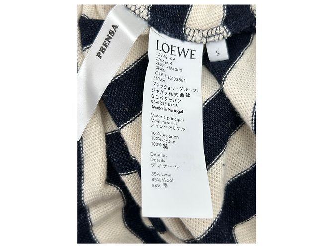 Loewe Vestido con capucha a rayas con logo Azul marino - vista 6