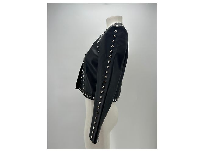 Giacca in pelle con borchie L'Agence nera Nero - vista 4