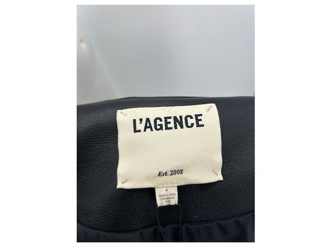 Giacca in pelle con borchie L'Agence nera Nero - vista 6