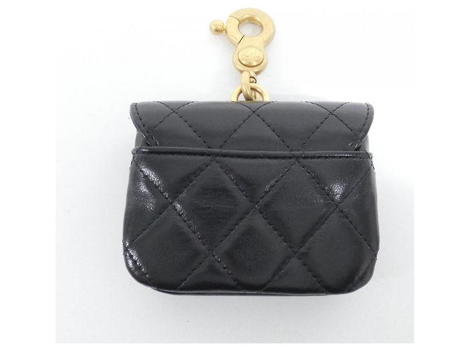 Portachiavi in pelle nera Chanel Nero - vista 3