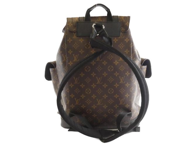 Zaino Christopher MM Monogram Macassar Louis Vuitton Marrone - vista 2