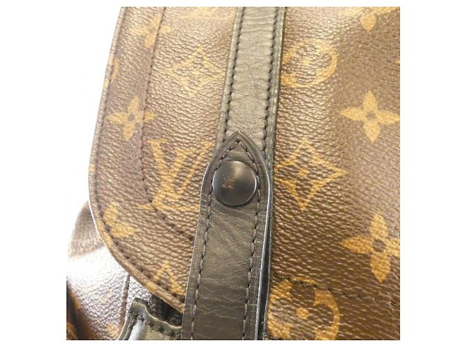 Zaino Christopher MM Monogram Macassar Louis Vuitton Marrone - vista 4