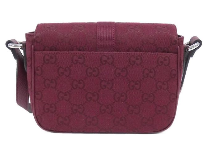 Borsa a spalla Gucci in tela e pelle GG rossa Rosso - vista 2