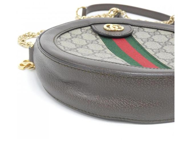 Borsa a Spalla Gucci Ophidia 550618 96I3B Marrone Beige - vista 3