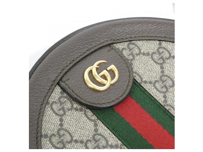 Borsa a Spalla Gucci Ophidia 550618 96I3B Marrone Beige - vista 5
