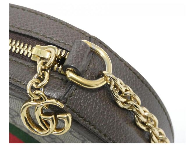Borsa a Spalla Gucci Ophidia 550618 96I3B Marrone Beige - vista 7