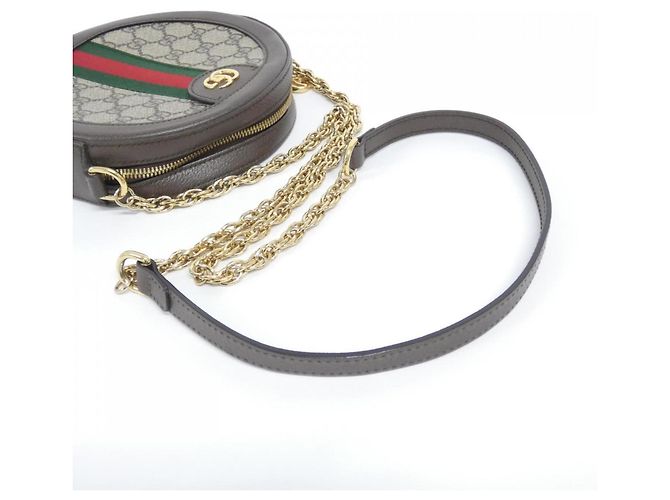 Borsa a Spalla Gucci Ophidia 550618 96I3B Marrone Beige - vista 8