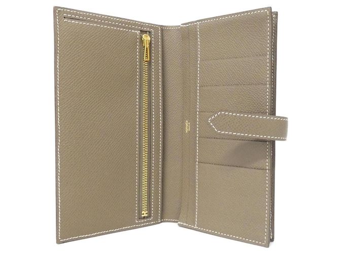 Cartera Soufflé Bearn de Hermès Gris pardo - vista 6
