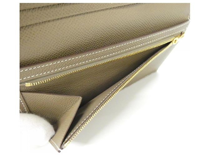 Cartera Soufflé Bearn de Hermès Gris pardo - vista 8