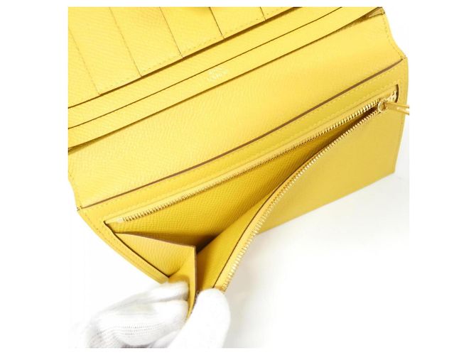 Cartera Soufflé Bearn de Hermès Amarillo - vista 4