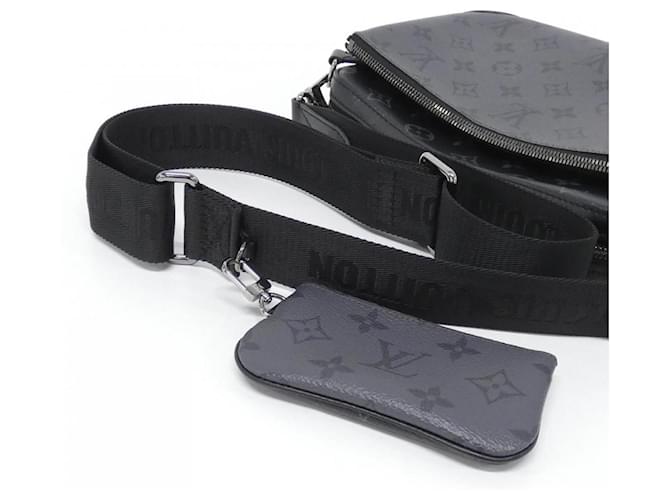 Borsa a Spalla Trio Messenger Monogram Eclipse Reverse di Louis Vuitton Nero Grigio - vista 6