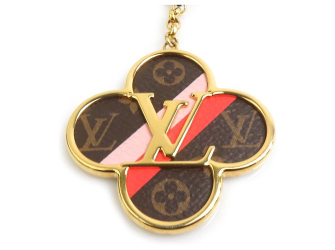Portachiavi Louis Vuitton Into the Flower Marrone Rosa D'oro - vista 2