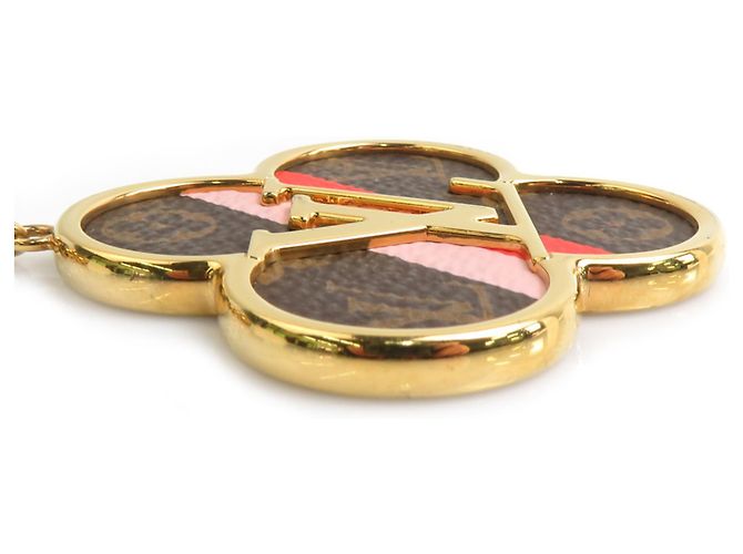 Portachiavi Louis Vuitton Into the Flower Marrone Rosa D'oro - vista 3