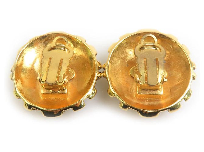 Orecchini a clip in metallo dorato Chanel Coco Mark D'oro - vista 5