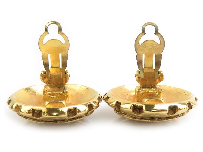 Orecchini a clip in metallo dorato Chanel Coco Mark D'oro - vista 6