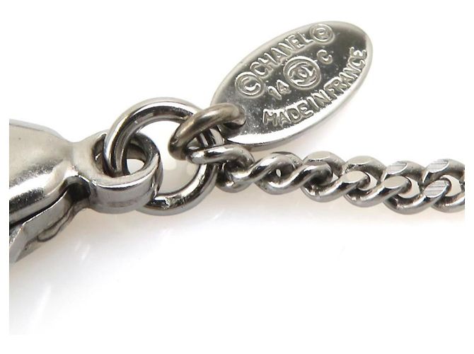 Collana in metallo gunmetal con il logo Coco di Chanel Metallico - vista 9
