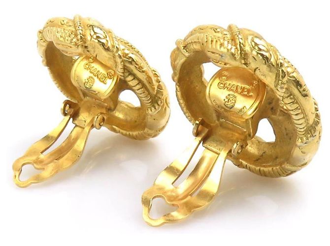 Orecchini a clip in metallo dorato Chanel Coco Mark per donne D'oro - vista 3