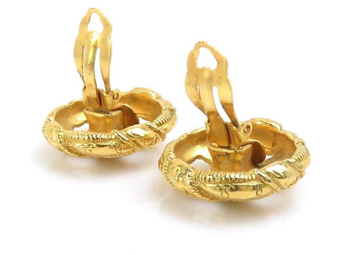 Orecchini a clip in metallo dorato Chanel Coco Mark per donne D'oro - vista 4